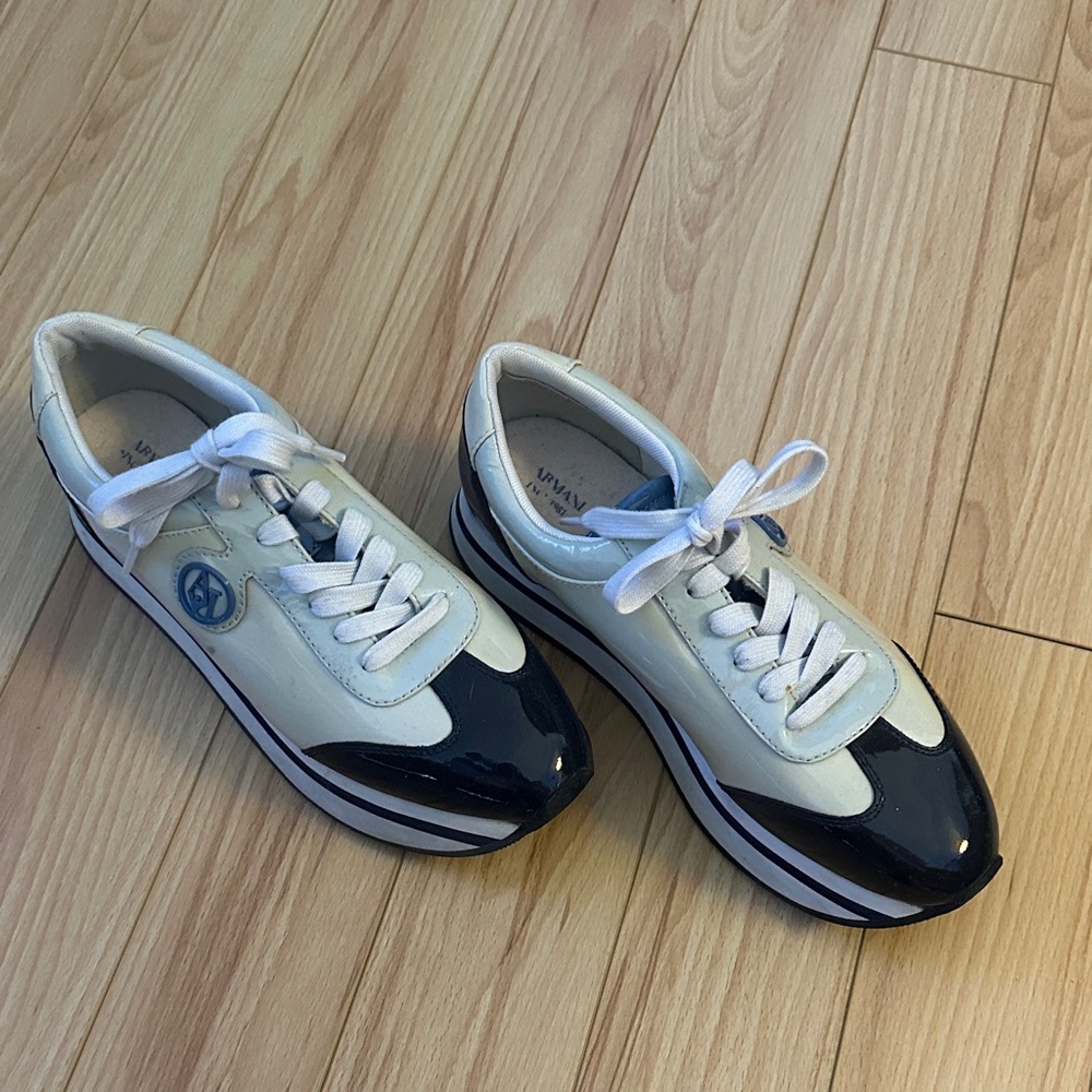 Armani Sneakers patent Dark and light Blue